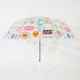 浮羽透明伞卡通贴标纤细弯柄伞长柄伞半自动直杆伞夏季 大伞面雨伞