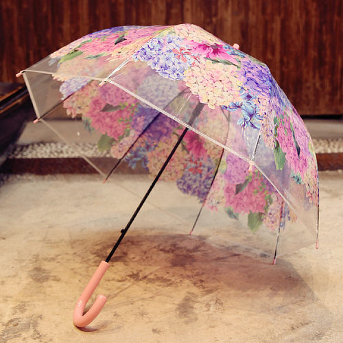 浮羽雨伞长柄伞防雨磨砂透明拱形