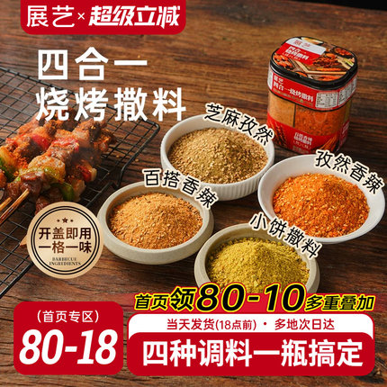 展艺四合一烧烤撒料家庭调味料家用孜然辣椒烤肉蘸料牛羊肉串撒料
