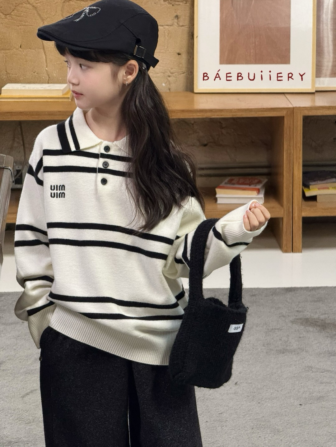 断码特价 2025秋冬新款 男童女童条纹羊毛衫中大童毛衣28083