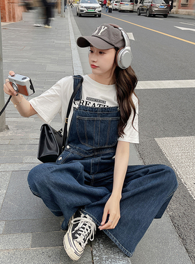 现货 24夏季新款复古宽松牛仔背带裤K239-P125-K188