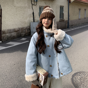 25冬季50绒 羊羔毛拼接款派克羽绒服2C208-X2575-P215-K288图片