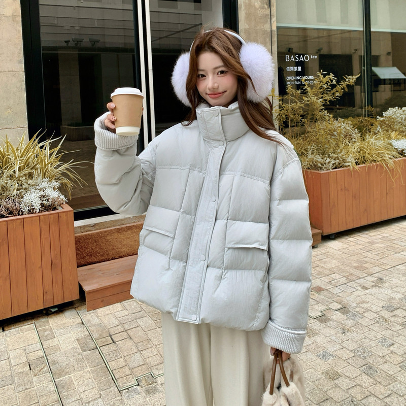 现货 90绒 25冬季针织拼接羽绒服2C208-X2579-P305-K388