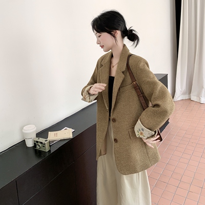 现货 春季新款粗花呢毛呢西装外套2C208-W2555-P185-K278