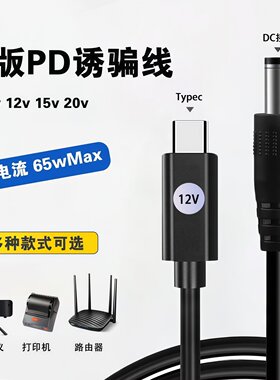 PD诱骗线type-c转DC12V20V路由器