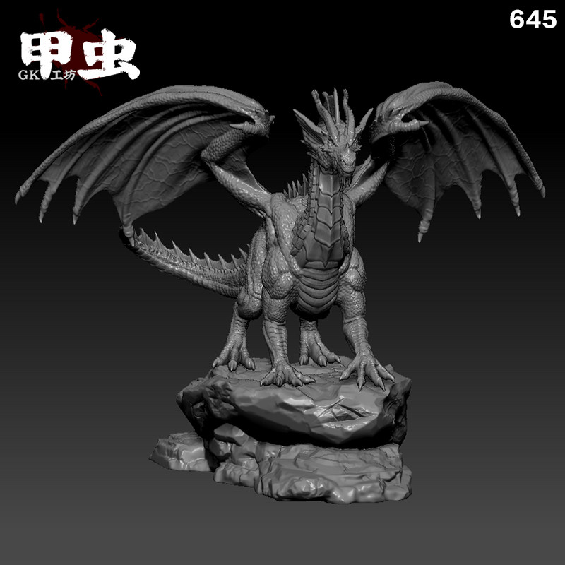 地狱红莲恶龙小雕像模型大型gk树脂手办摆件高精度d打印成品白模