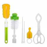 Прочный портативный ершик для бутылочки, простая щетка, комплект, поролоновое средство детской гигиены со стаканом, моющее средство для бутылочек