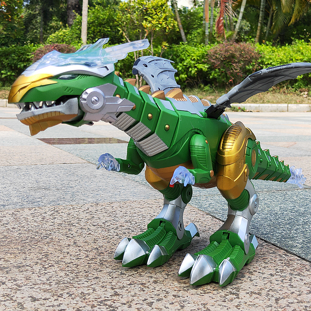 Electric mechanical spray dinosaur children toy simulation animal model Long Chao Kings walking toy
