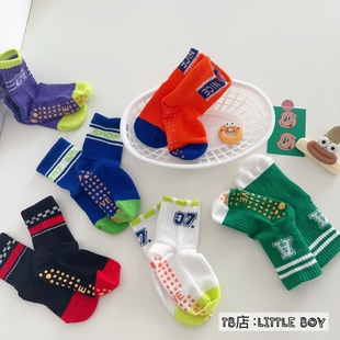 网眼男童透气点胶室内运动袜女童瑜伽袜 儿童袜子防滑地板袜春夏季