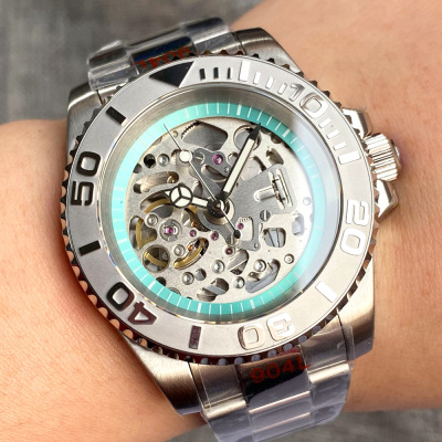镂空机械男表 NH70 空心表盘120clicks 潜水不锈钢腕表陶瓷圈40mm