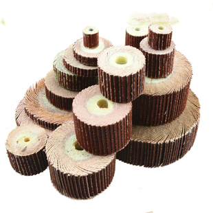 活柄百叶轮磨头6mm带柄砂布轮打磨头木工砂纸抛光轮百页轮电磨头