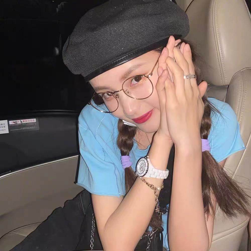 原宿复古文艺眼镜男防蓝光无度数潮平光镜女电脑护目圆框近视眼睛