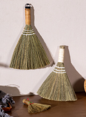 桌面清洁迷你小扫把草编扫帚家用端午除尘刷天然芒草笤帚茶道配件