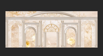 D001/欧式法式婚礼素材罗马拱门欧式建筑可直接制作矢量图
