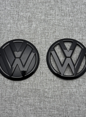适用于高尔夫4代车标高6 GOLF5代 GTI中网前标尾标改装黑色替换标