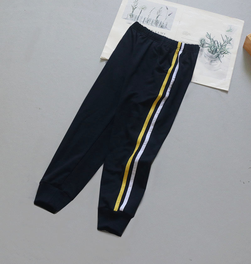 小学生宽松深蓝色纯棉校裤
