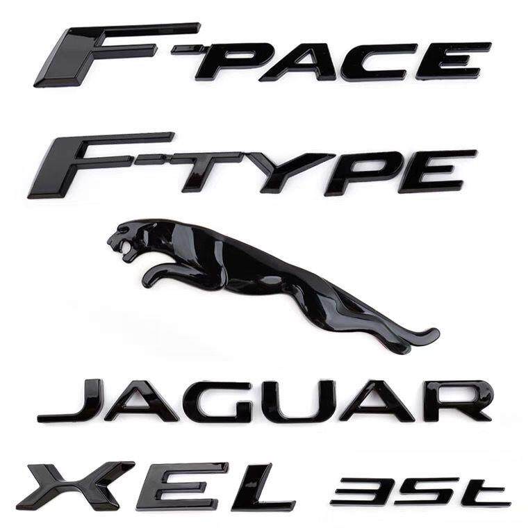 适用捷豹黑色车标XJL XE XF FPACE FTYPE后尾箱英文标3.0排量v8v6