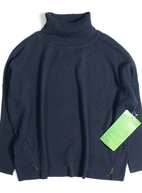 澳洲时尚WITCHERY全棉高领开叉女款宽松毛衣针织衫22090809