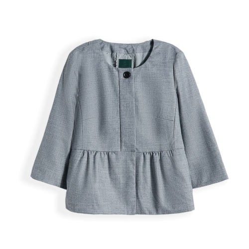 褶皱裙摆短装休闲通勤西服