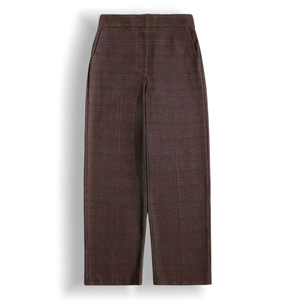 加拿大红牌 复古格纹休闲商务宽松阔腿通勤直筒长裤 26011526,女装/女士精品,休闲裤,淘宝优惠券,粉丝福利购,淘宝优惠卷