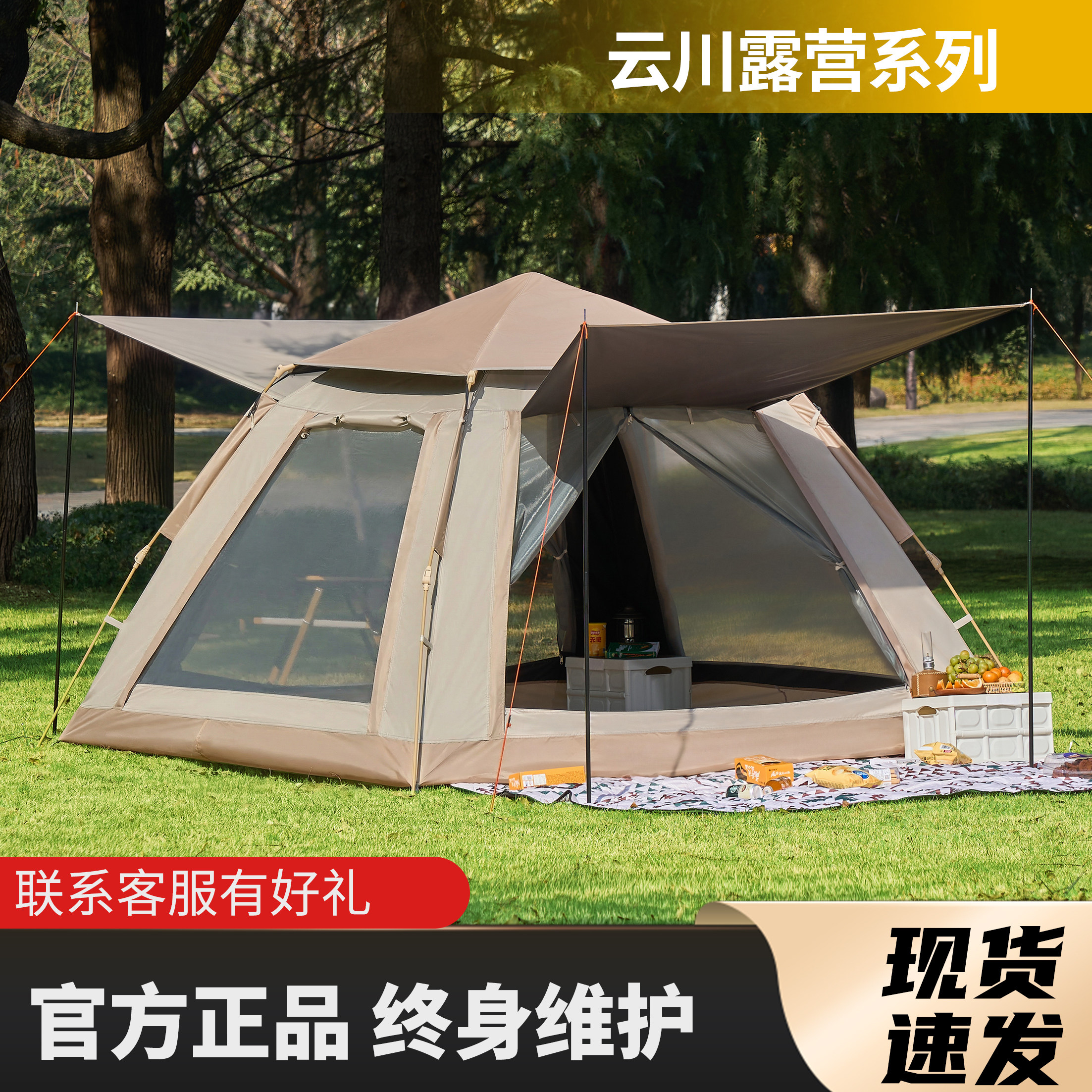移露探险全自动帐篷户外露营过夜图片