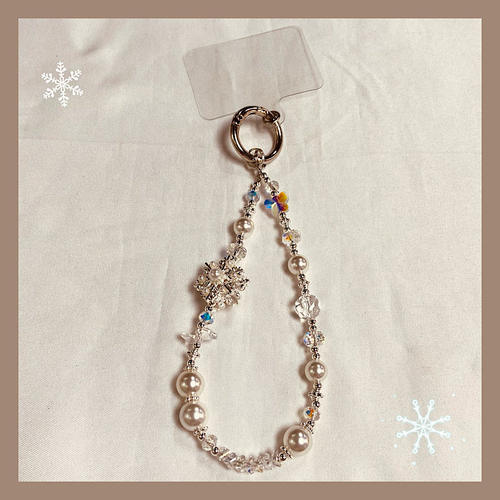 冬季雪花链短款玻璃珍珠