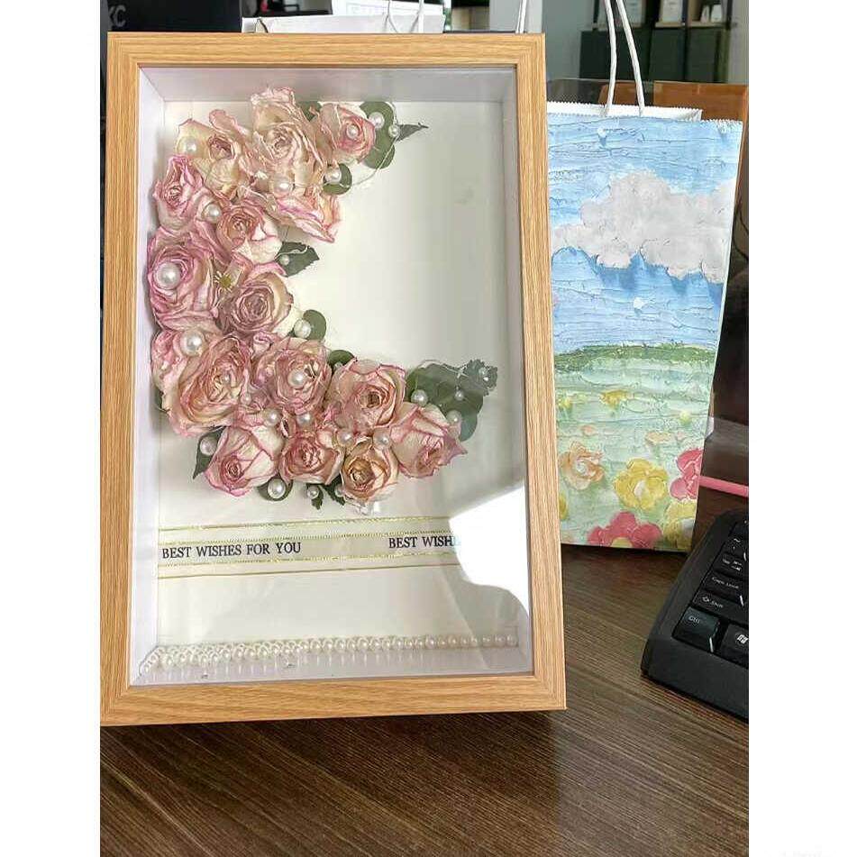 真花生日礼物闺蜜玫瑰相框
