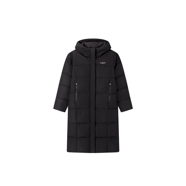 361度羽绒服女款长款过膝鸭绒外套连帽防风保暖上衣冬季新品4305N