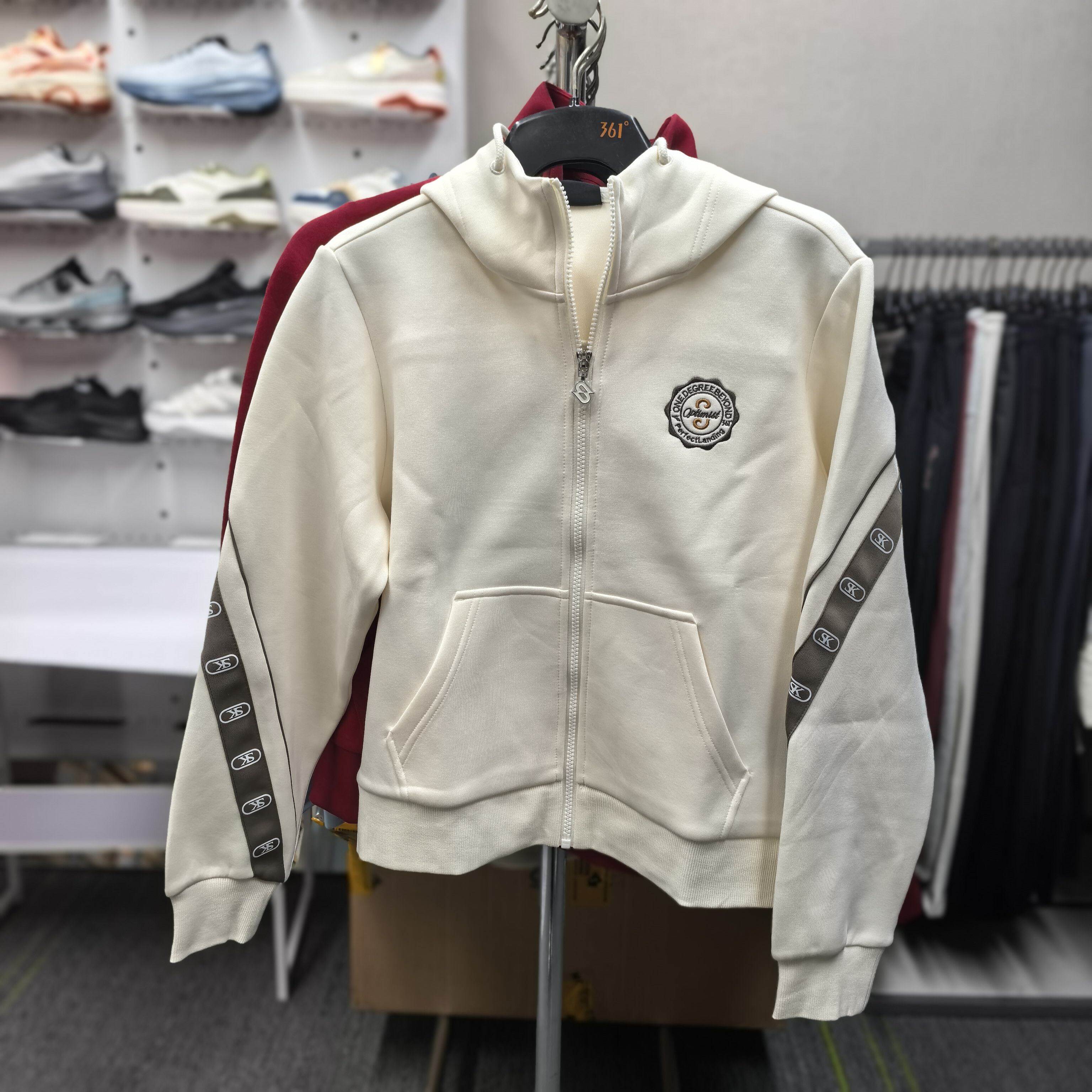 361度女款春季新款连帽开襟卫衣 562619051A