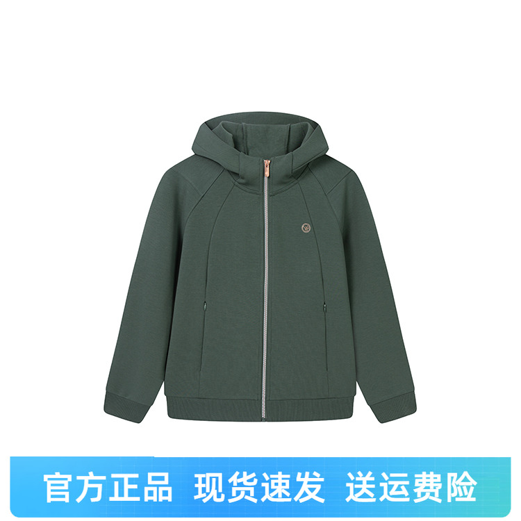361度女运动外套连帽开襟卫衣宽松综训上衣秋季新品562514007A