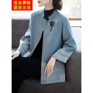 西式中年妈妈休闲服秋装新款长袖时尚上衣老年40岁女性春秋