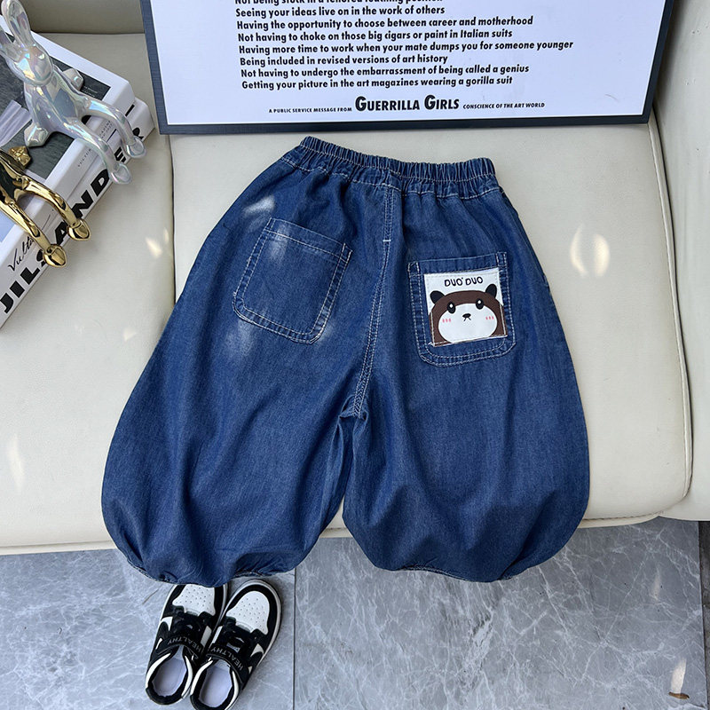 男童夏季牛仔薄款九分裤儿童休闲灯笼裤宝宝宽松中小童防蚊长裤子