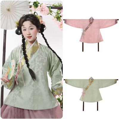 公卿织金提花缎弓袋袖明制汉服