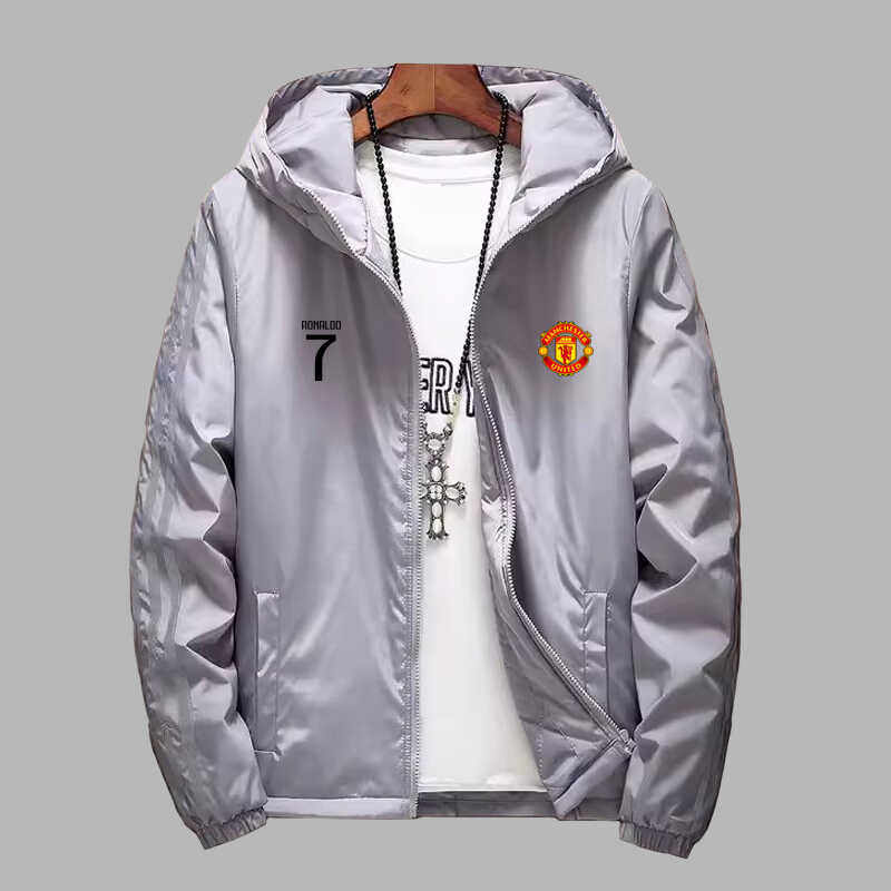 春秋季曼联欧冠足球联赛7号球迷运动风衣外套反光连帽男女夹克