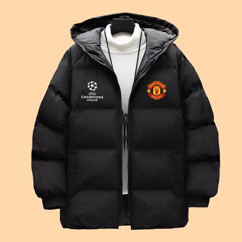 冬季曼彻斯特联足球队俱乐部英超加厚保暖棉衣连帽外套面包服棉袄