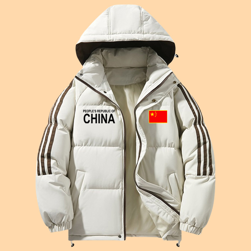 中国国家队运动加厚保暖羽绒棉外套2026冬季男士休闲连帽防风棉袄