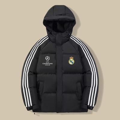 秋冬季欧冠足球联赛队服皇马7号保暖加厚外套萨拉赫c罗本泽马棉袄