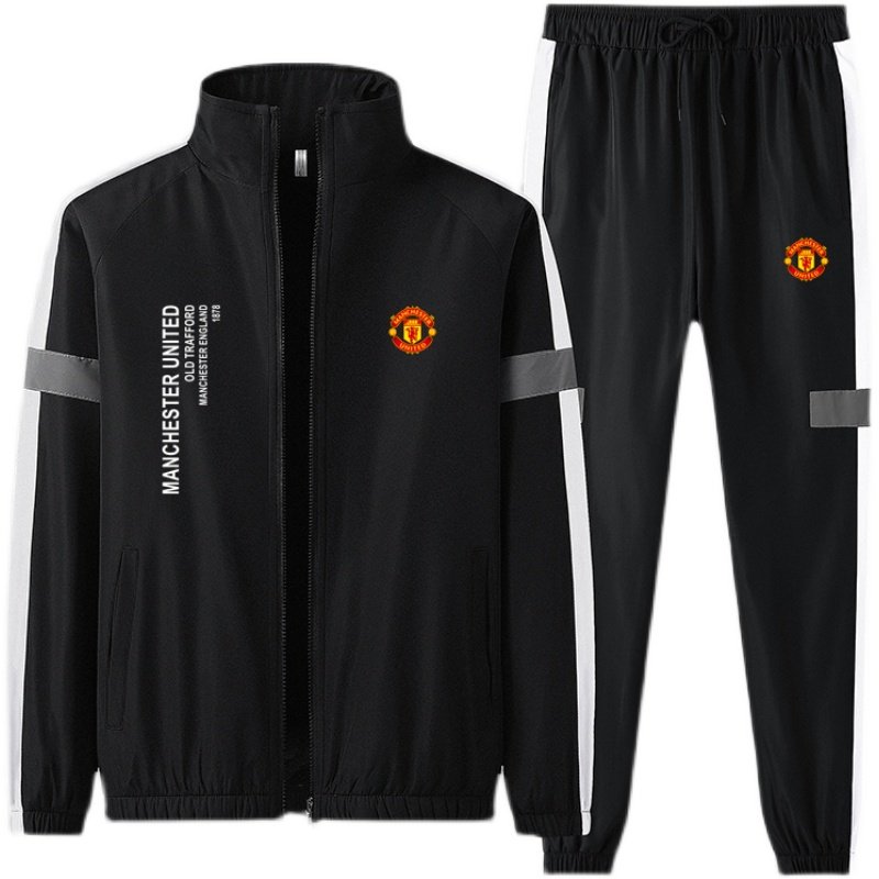 秋冬季欧冠曼联C罗足球俱乐部运动套装男女加绒加厚运动休闲棉服