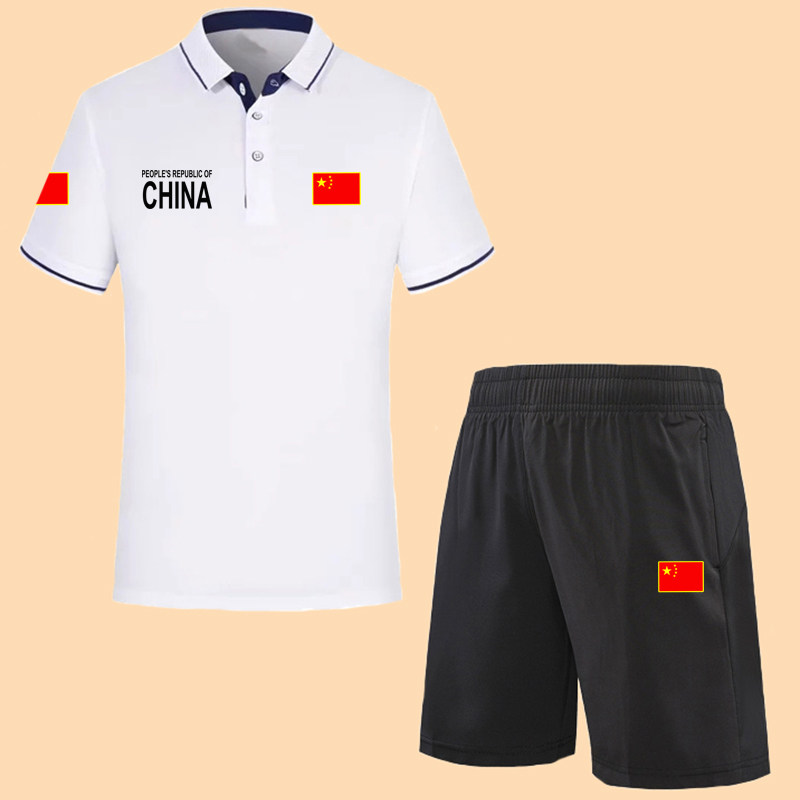 中国国家队比赛PoloT恤衫运动服男女2026夏季透气短裤练教休闲服