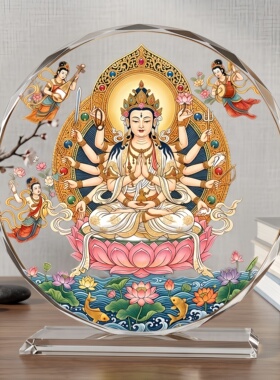 菩提佛母水晶佛像供奉摆件