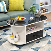 玻璃移动现代个性 椭圆形功夫茶几简约客厅小户型经济型多功能创意