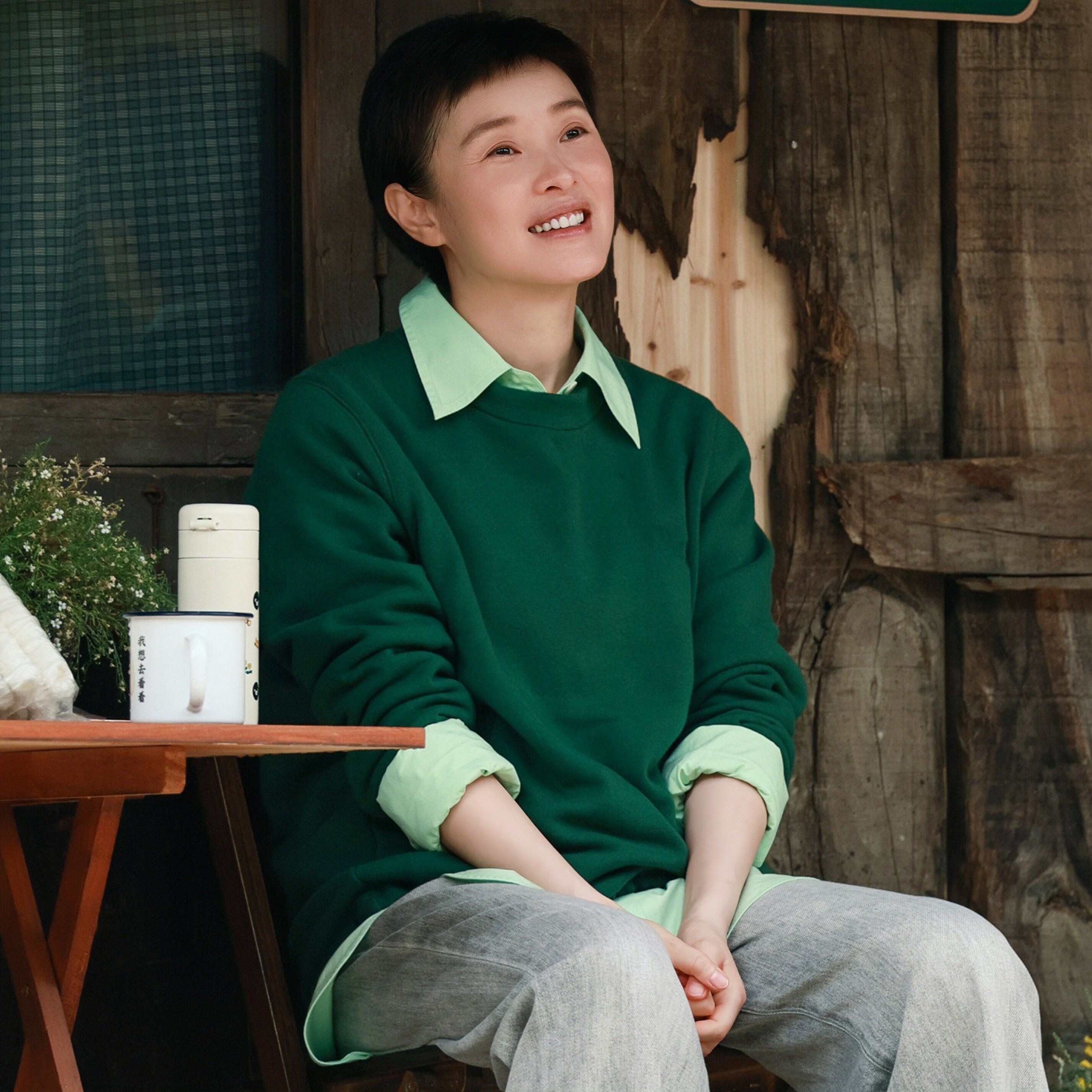 原版向往的生活7吴越同款卫衣春秋圆领长袖休闲百搭上衣女衣服潮