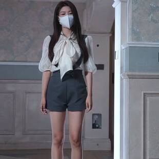 原版短剧别惹真千金高洁慧袁珠珠同款衬衫上衣蝴蝶结衬衣女衣服潮