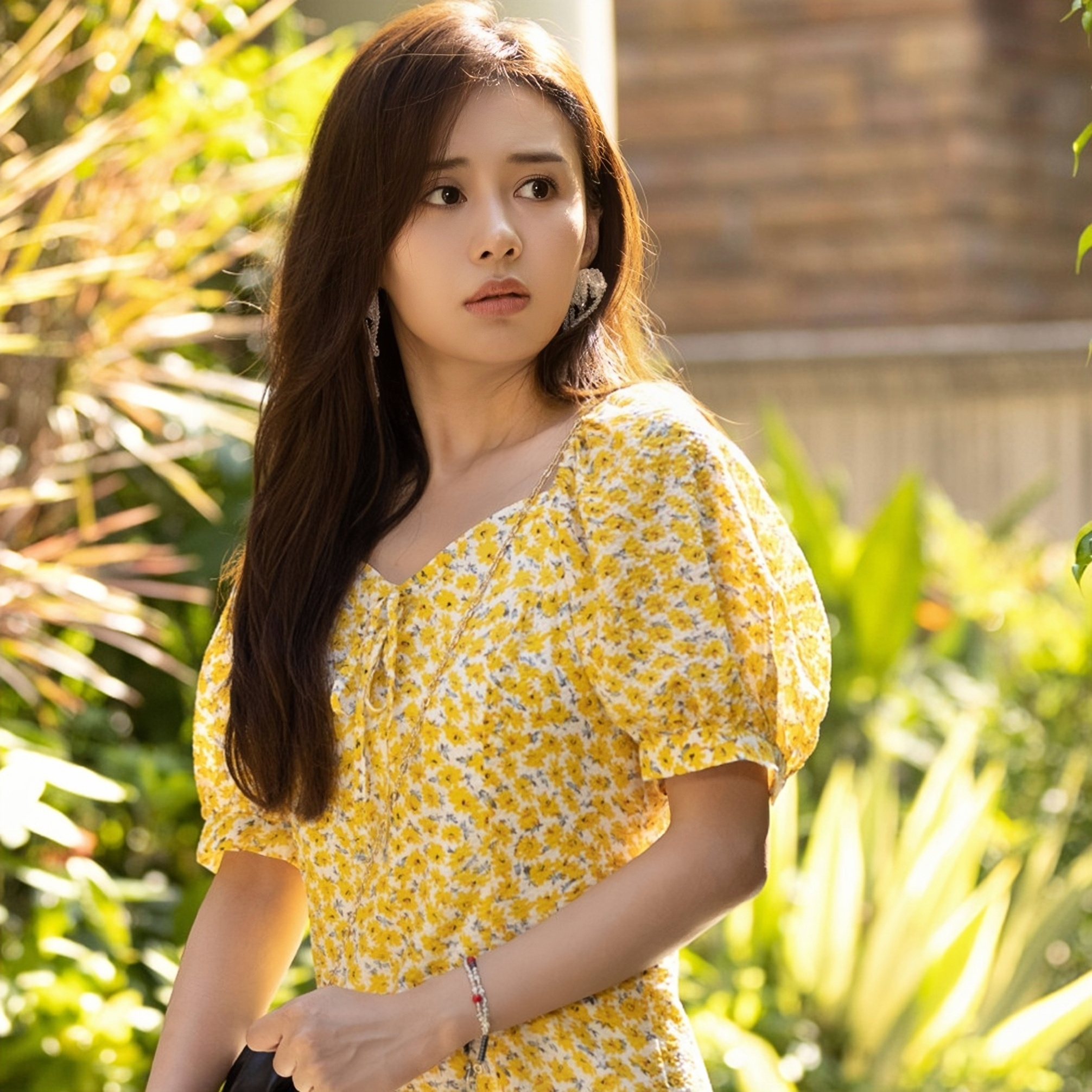 原版芳心荡漾郑合惠子罗潇潇同款碎花连衣裙泡泡袖裙子女衣服潮