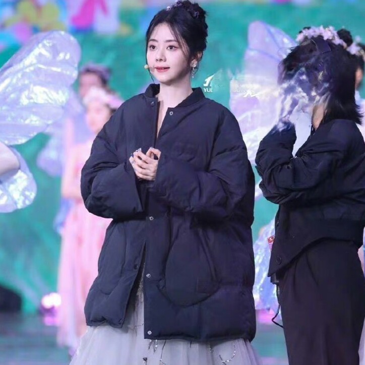 原版明星谭松韵春晚彩排同款羽绒服外套冬季保暖棉衣上衣女衣服潮