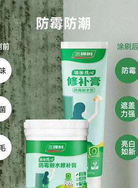 三棵树补墙膏防霉耐水室内家用翻新净味修补膏白色免漆腻子膏