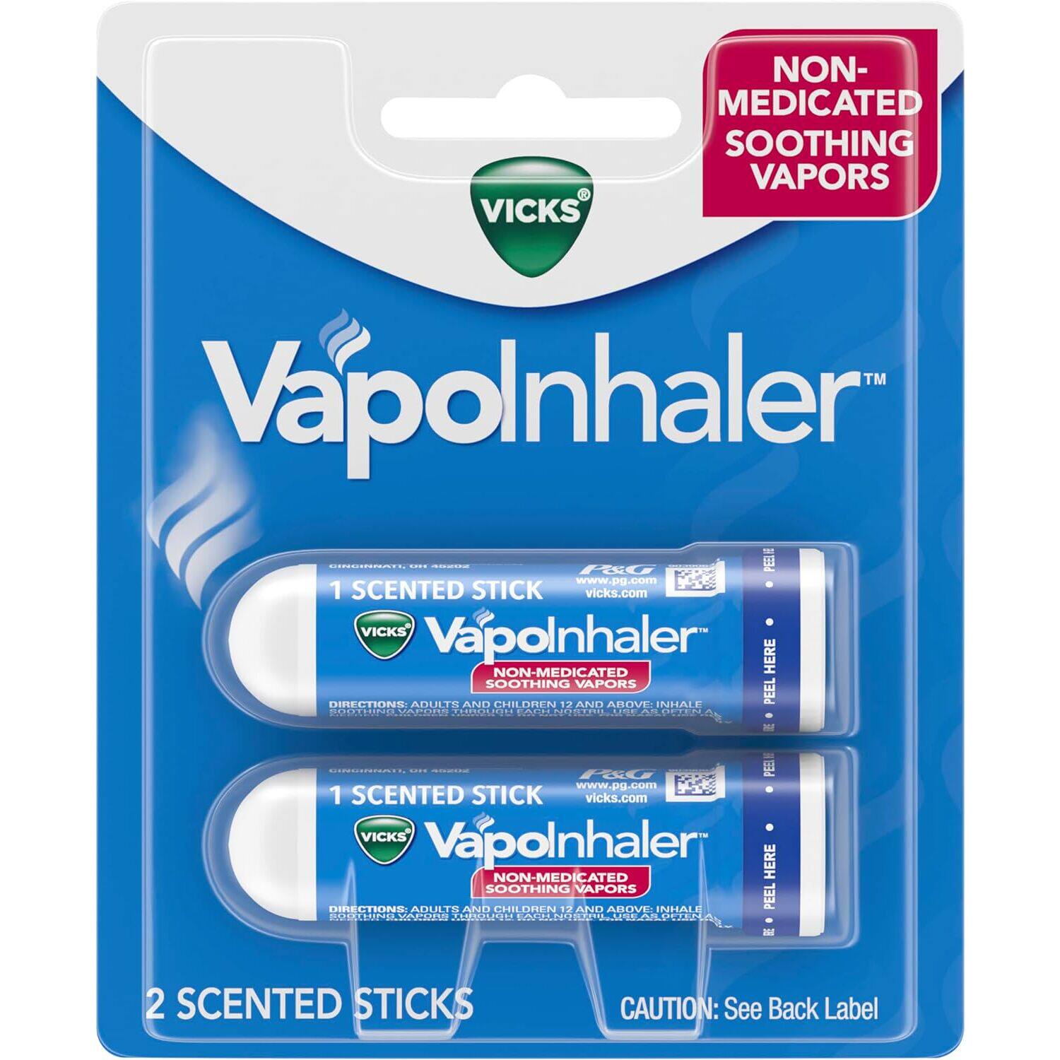 美国直邮Vicks VapoInhaler蒸气吸入器便携式鼻吸入器薄荷醇味棒