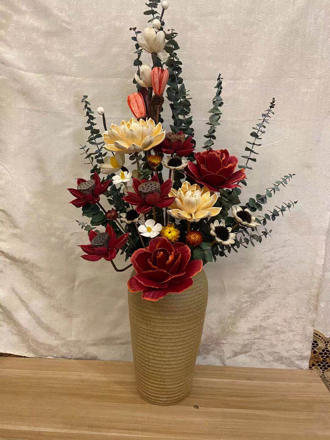 云南干花真花 进口花材搭配 卧室客厅玄关 混合式家具装