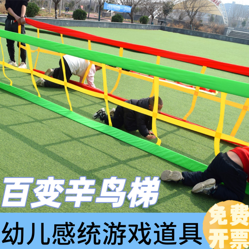 辛鸟梯幼儿园体智能感统训练器材钻洞跳格子儿童户外运动游戏道具
