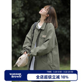 宽松复古工装 新款 百搭夹克 BROWN军绿色外套男女2026春季 WASSUP